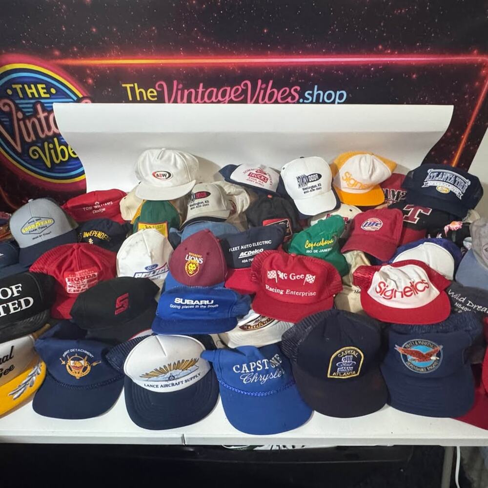 Vtg Trucker Hat Lot 60+ Ford Goodyear A&W Subaru Promo Snapback Caps